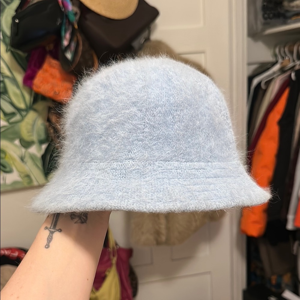 Vintage Baby Blue Fuzzy Bucket Hat
